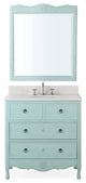 34" Dalleville Light Blue Bathroom Vanity, With Mirror