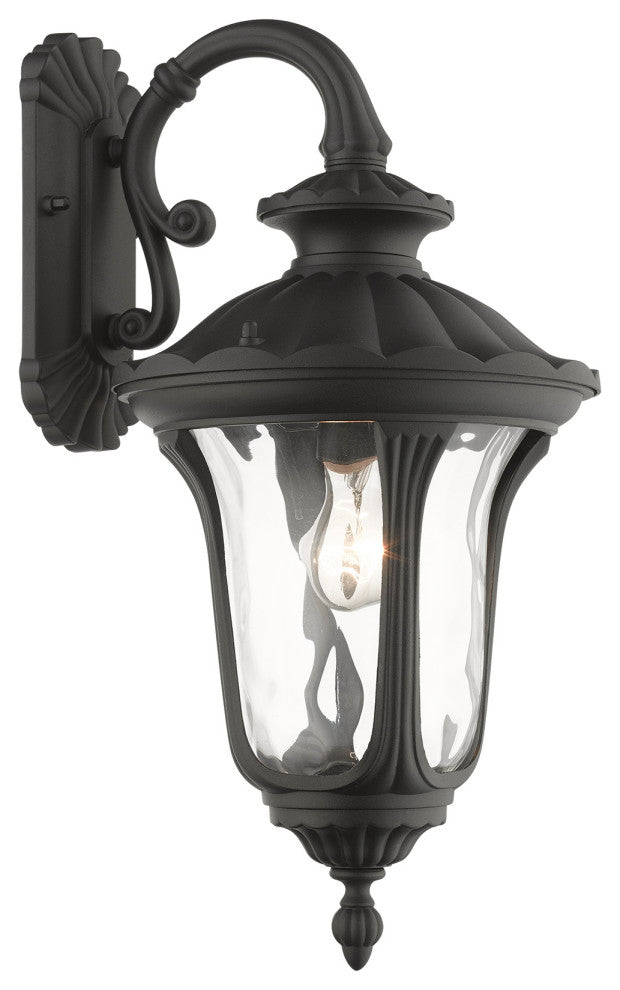 Textured Black Traditional, Victorian, Sculptural, Outdoor Wall Lantern