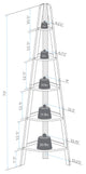 5-Shelf Corner Ladder Bookcase, White