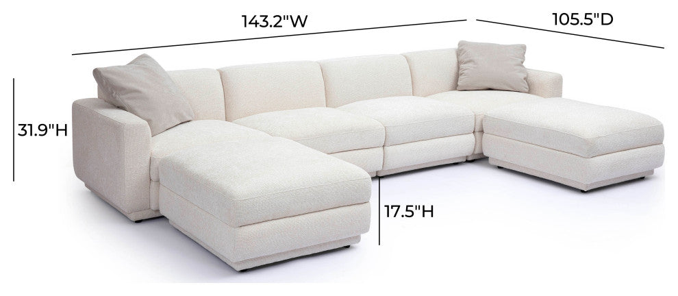 Perry Chenille Modular Sectional, U Sectional