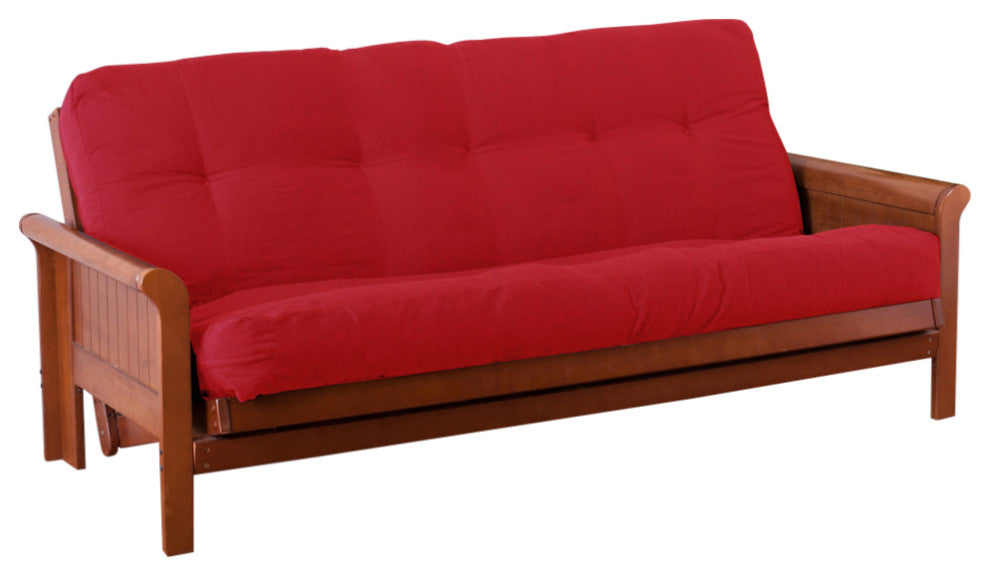 Blazing Needles Renewal 8" Twill Full Futon Mattress, Red