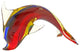 GlassOfVenice Murano Glass Dolphin - Red Blue Amber
