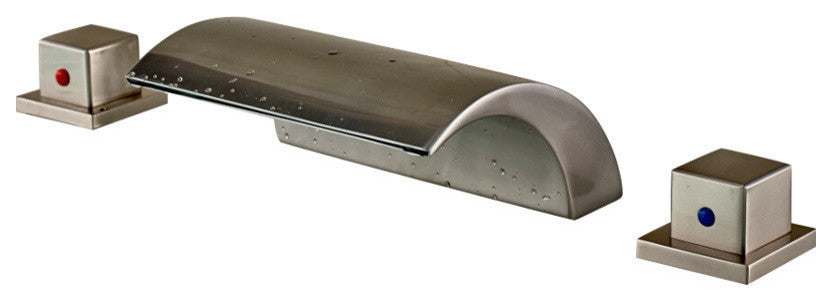 Vienna Deck Mounted 2 Handled Waterfall Bathtub LED Faucet