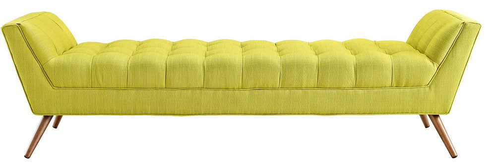 Modern Contemporary Fabric Bench , Green, Fabric