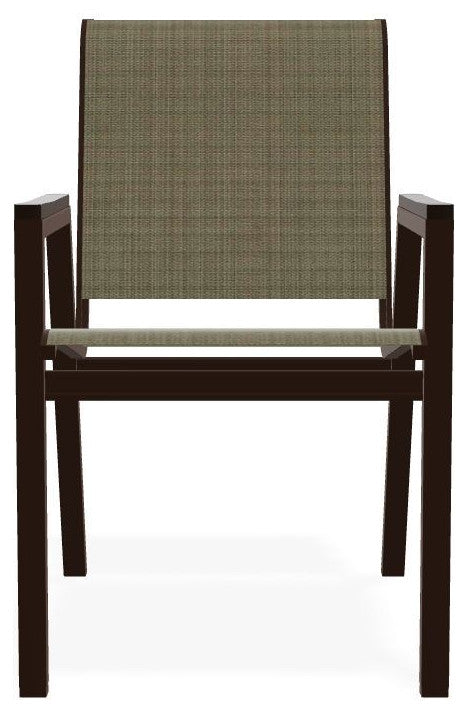 Bazza Sling Stackable Outdoor Dining Chair, Elevation Stone/Kona