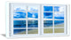 "Closed Window To Blue Seascape" Oversized Landscape Wall Art Print, 32"x16"