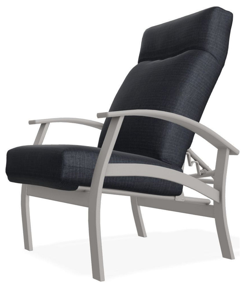 Belle Isle Cushion Outdoor Adjustable Back Chair, Proven Denim/Warm Gray