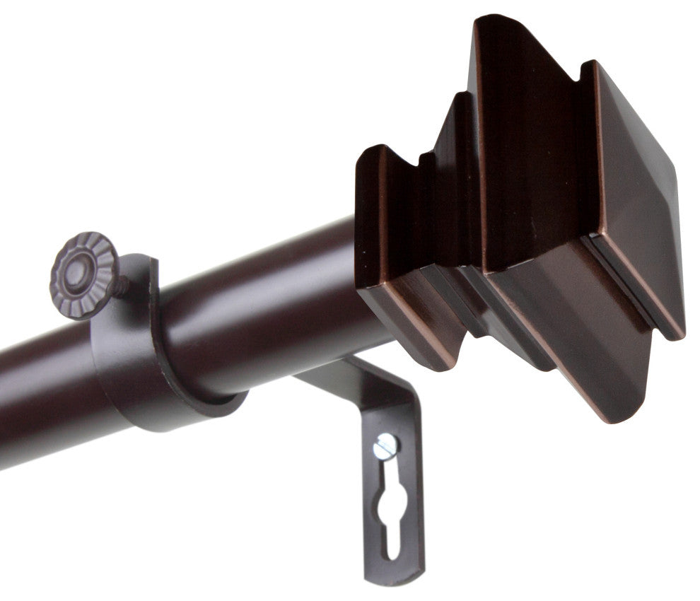 Helen 1" Curtain Rod, Bronze, 66-120"