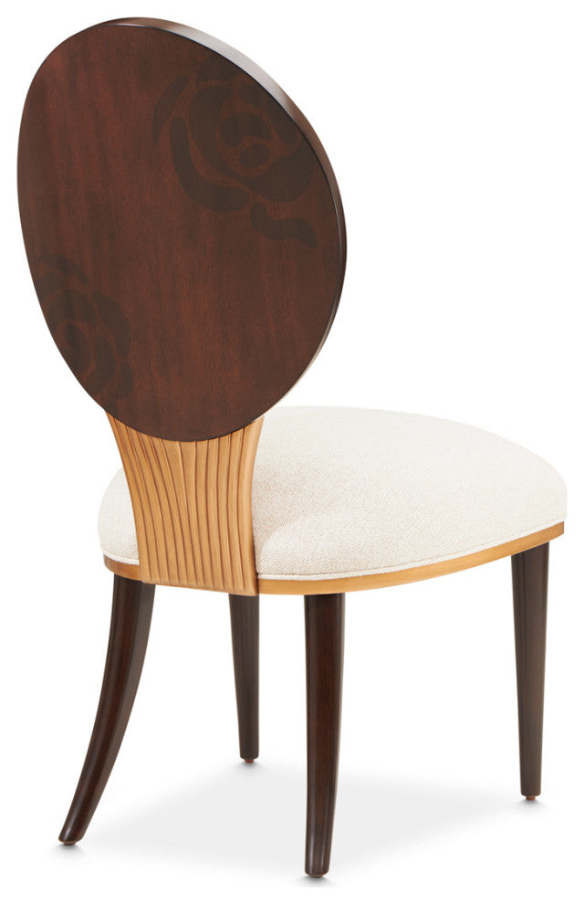 Camellia Field Dining Side Chair, Set of 2, Linen/Warm Pecan