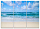 "Serene Blue Tropical Beach" Metal Wall Art, 3 Panels, 36"x28"