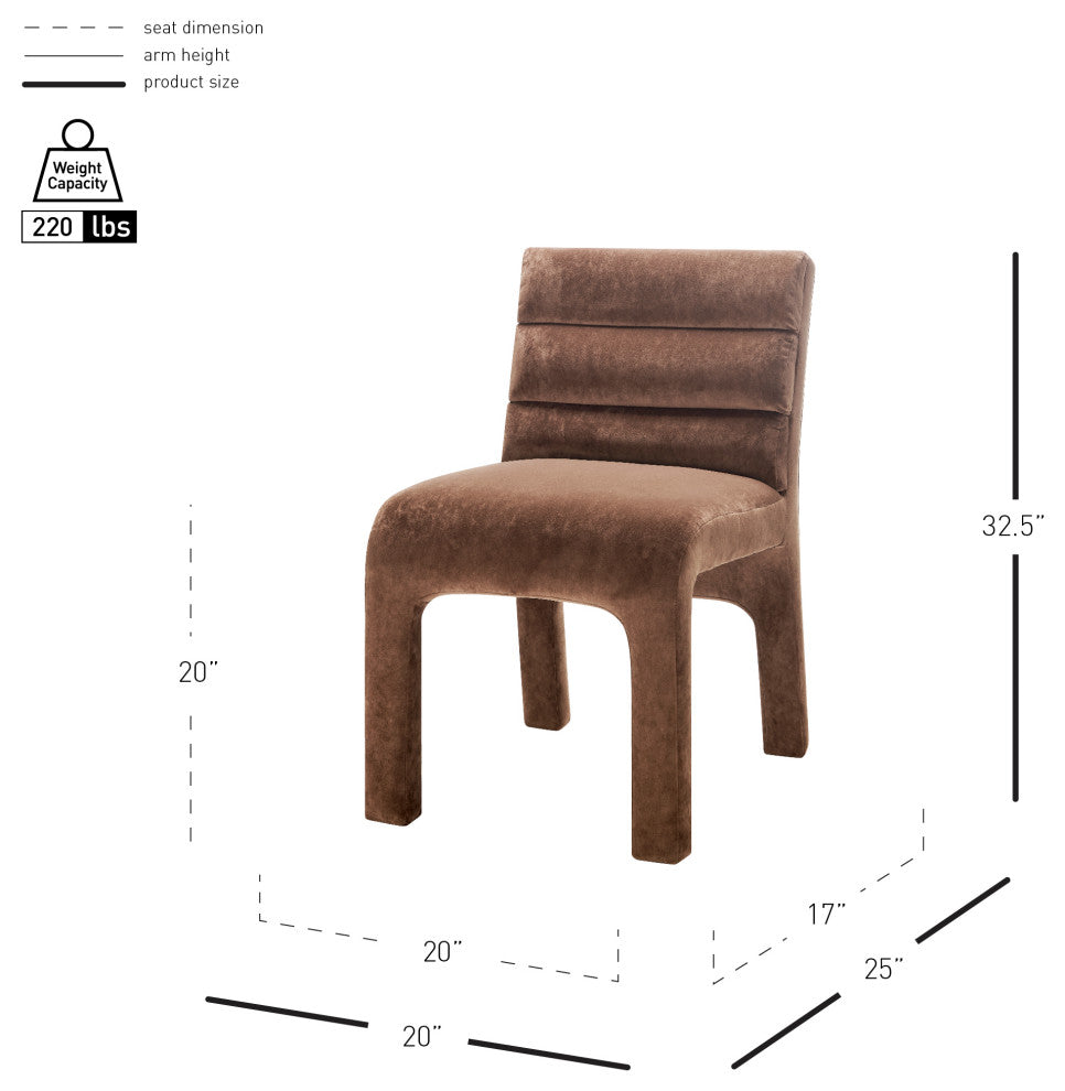 Josie Dining Side Chair, Set of 2, Dainty Dark Brown