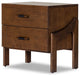Halston Nightstand Terra Brown Ash, Heirloom Black, Terra Brown Ash Veneer