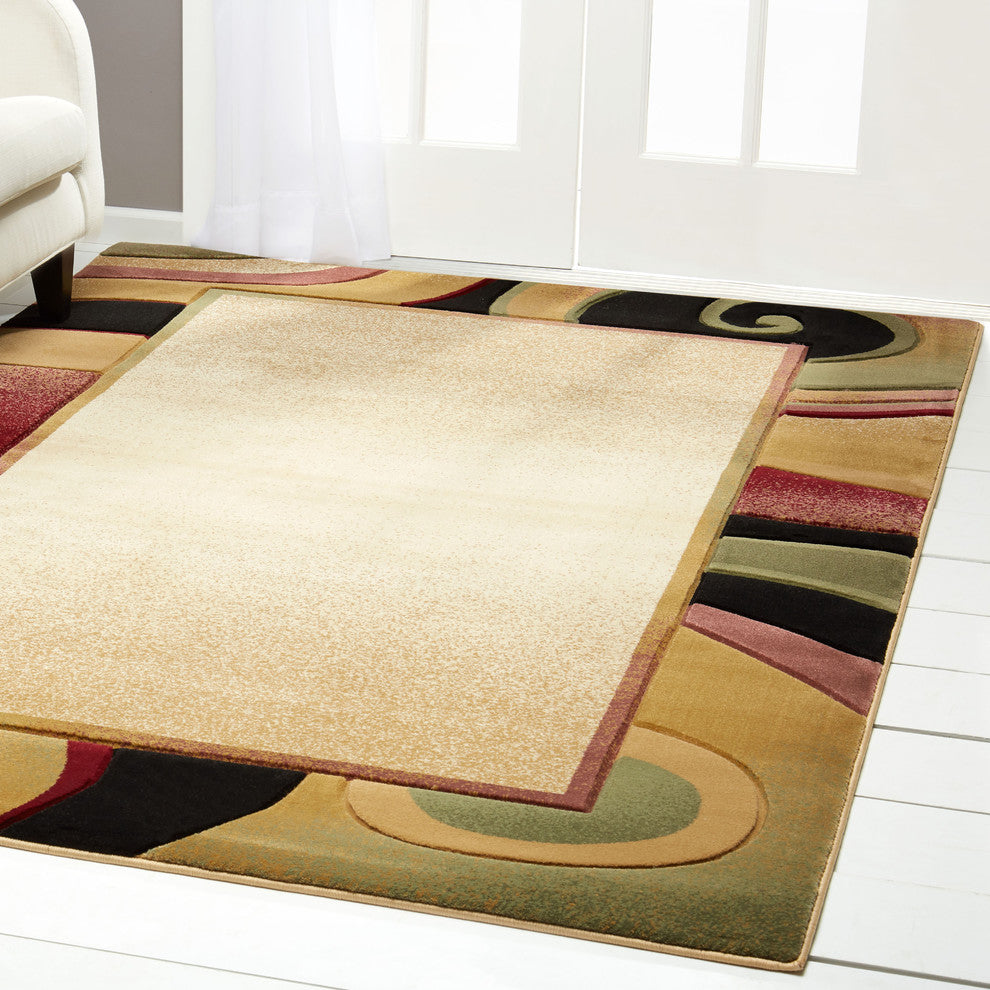 Home Dynamix Evolution Leon Area Rug 5'2"x7'6", Abstract Cream