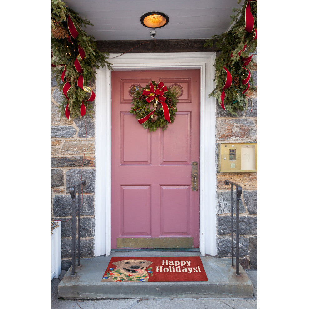 Frontporch Happy Holidays Indoor/Outdoor Rug Red 2'6x4'