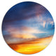 Sunset Dramatic Yellow Sky Clouds, Seashore Disc Metal Wall Art, 11"