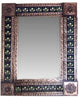 Medium Brown Three-lily Tile Talavera Tin Mirror