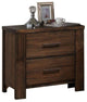 Wooden Nightstand with 2 Drawers, Oak