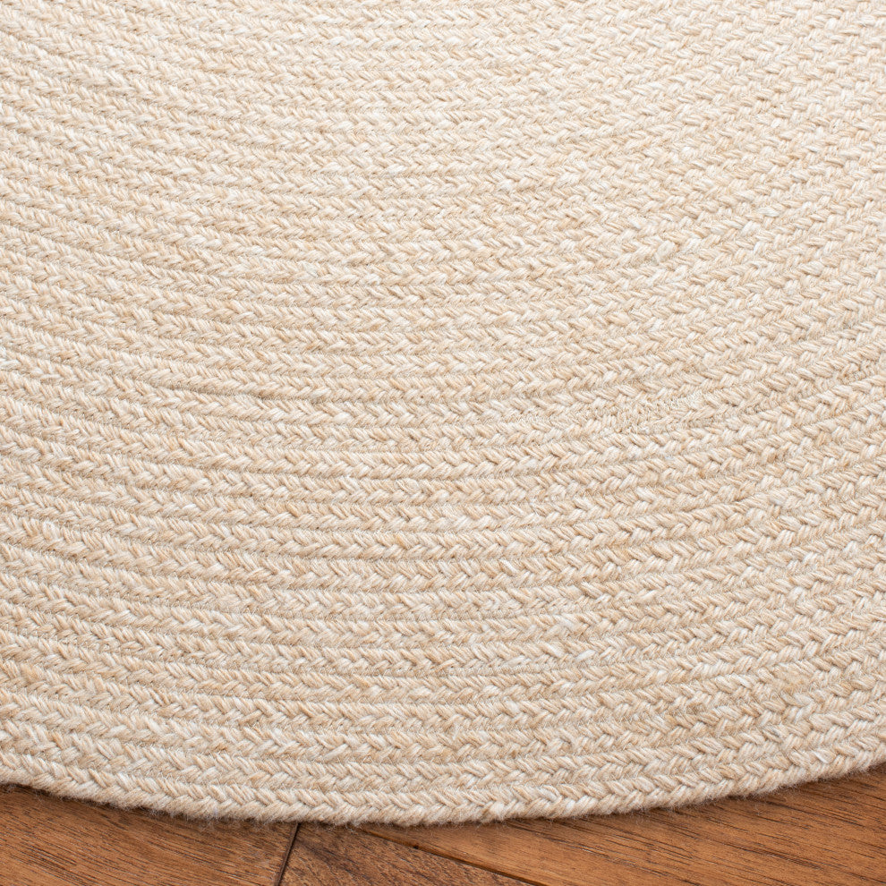 Safavieh Braided Collection BRD800B Rug, Beige, 3' X 3' Round