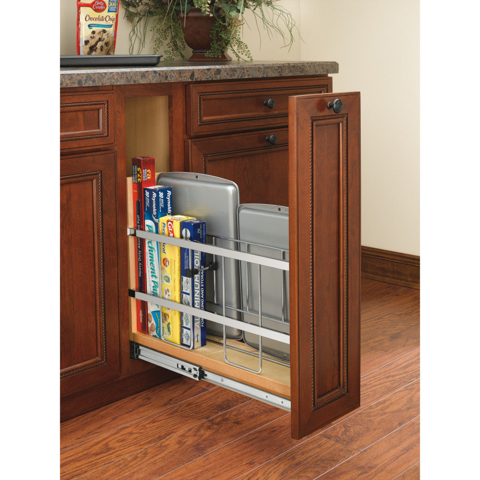 Wood Bakeware Pull Out Organizer With Soft Close, 6"