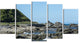"Beautiful New Zealand Rocky Beach" Modern Seascape Wall Art, 5 Panels, 60"x32"