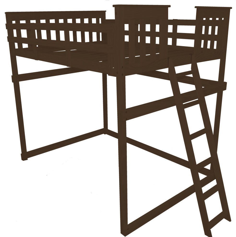 Mission Loft Bed, Coffee, Full, End Ladder