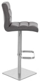 Lush Adjustable Height Swivel Barstool - Square Base, Slate