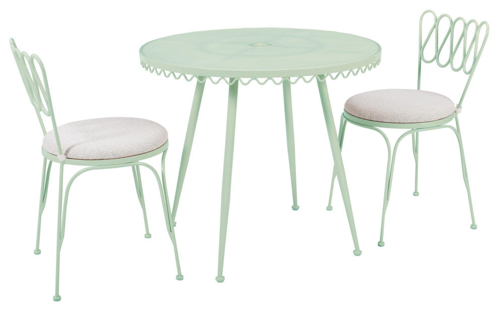 Erica Mint Green Wrought Iron Outdoor Cafe Table