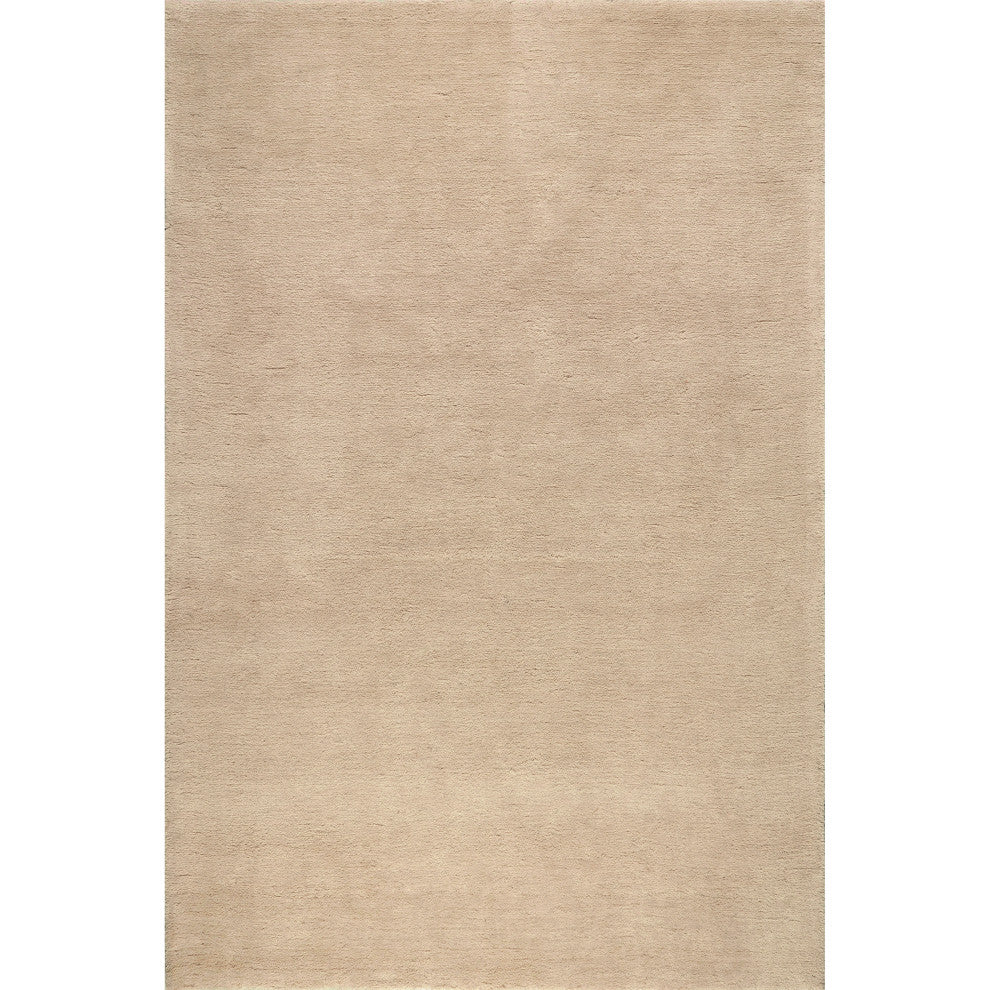 Gaia New Zealand Wool Shag Area Rug, Sand 5' x 8'