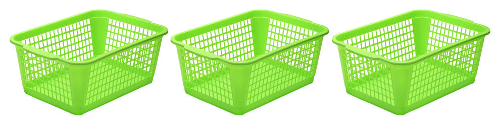 Large Plastic Storage Basket, 32-1184, Green, 3