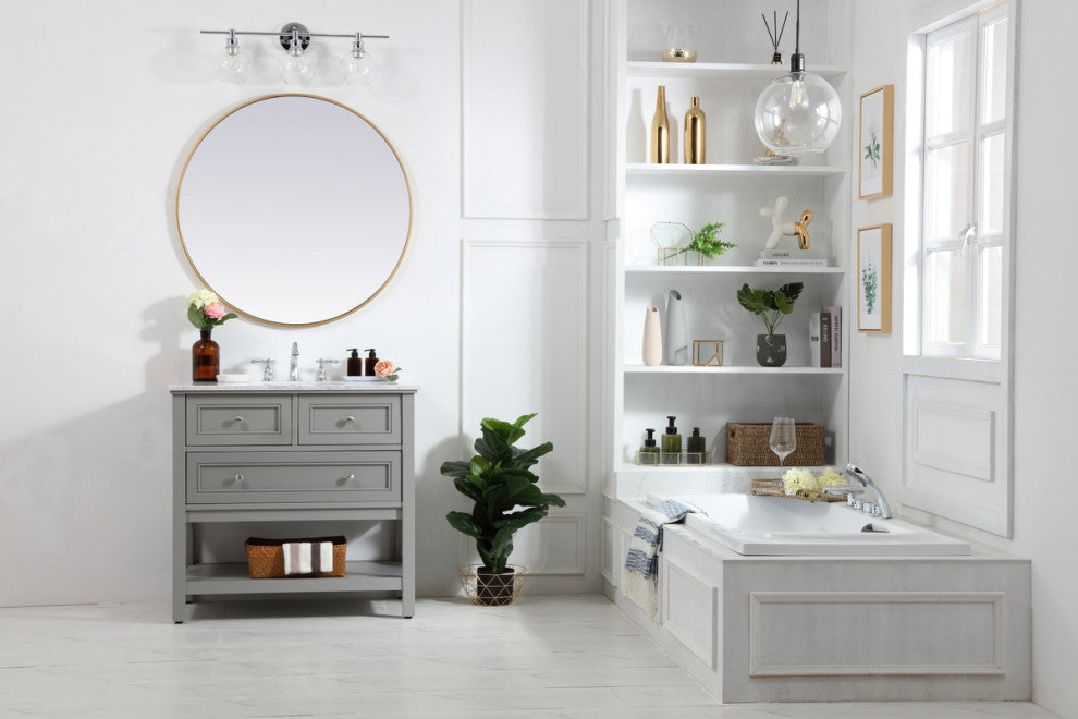 Matilda 36" Single Bathroom Vanity Set, Gray