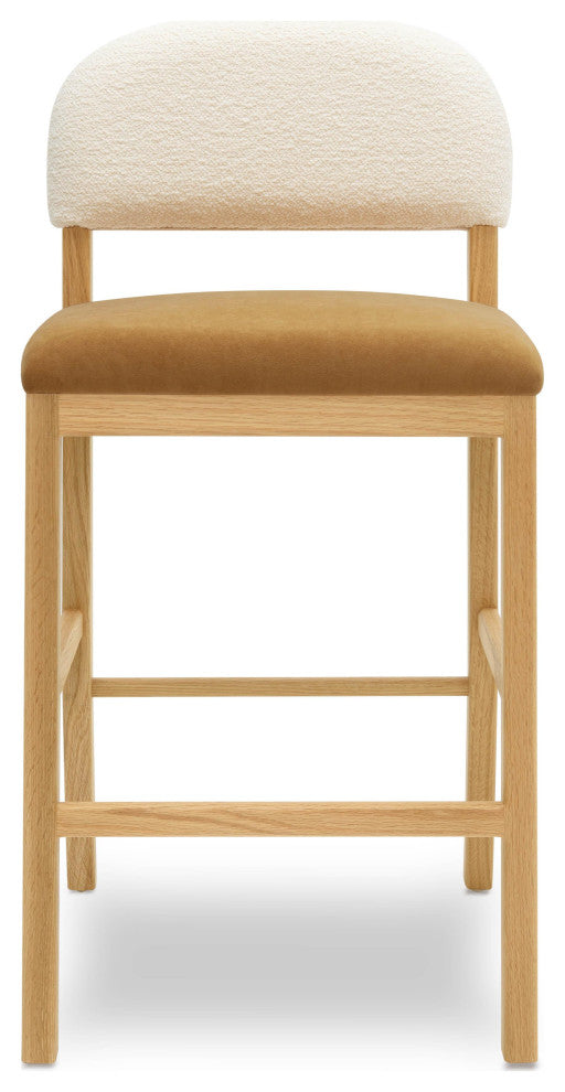 Calla Cognac Performance Velvet Counter Stool