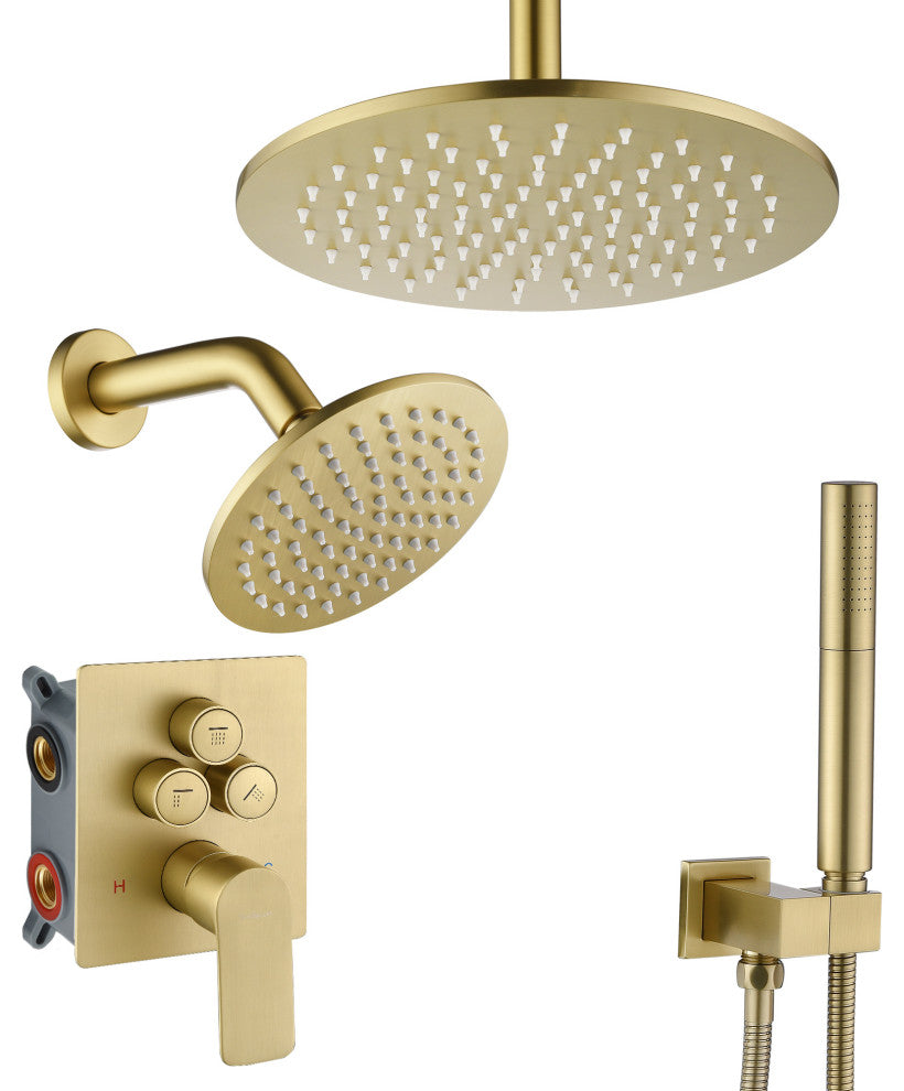 3-Function Rain Shower System with Handheld