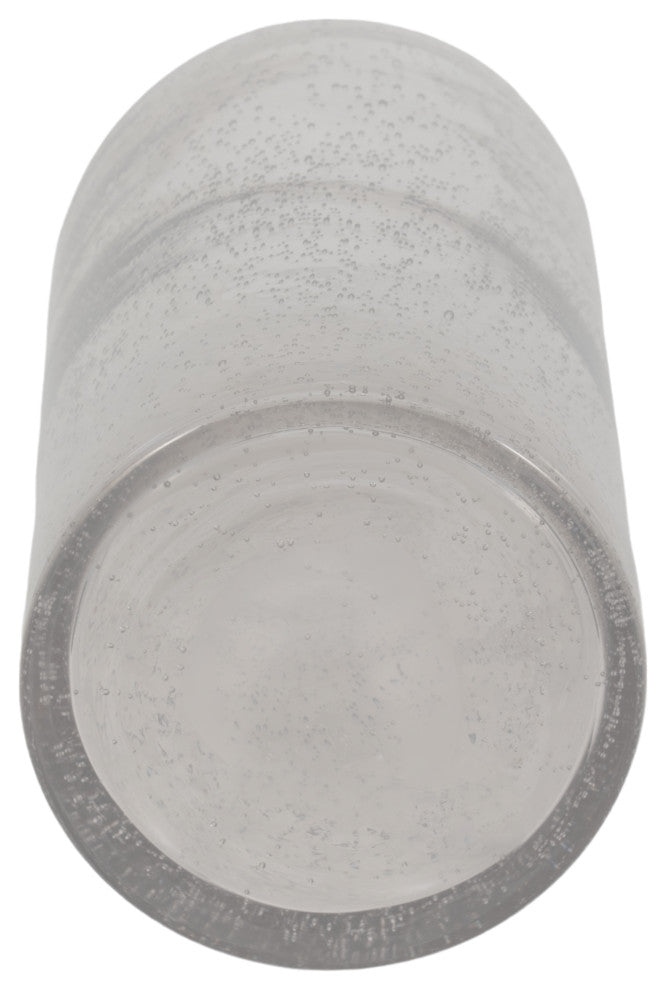 Glass, 19" Floor Vase Bubble Clear