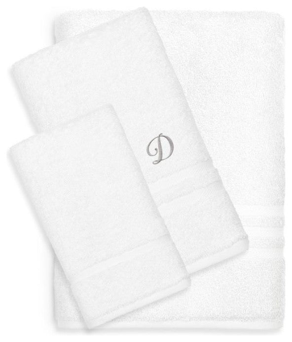 Denzi 3-Piece Towel Set Monogrammed Letter, D