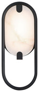 Noga, Wall Sconce , 11", Matte Black, Alabaster