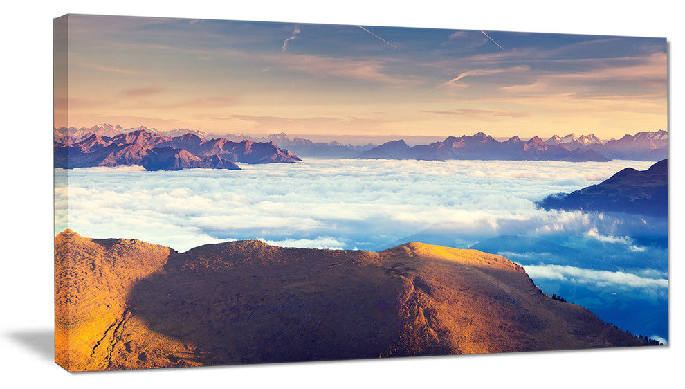 "Val Gardena Valley Panorama" Seashore Canvas Art, 32"x16"