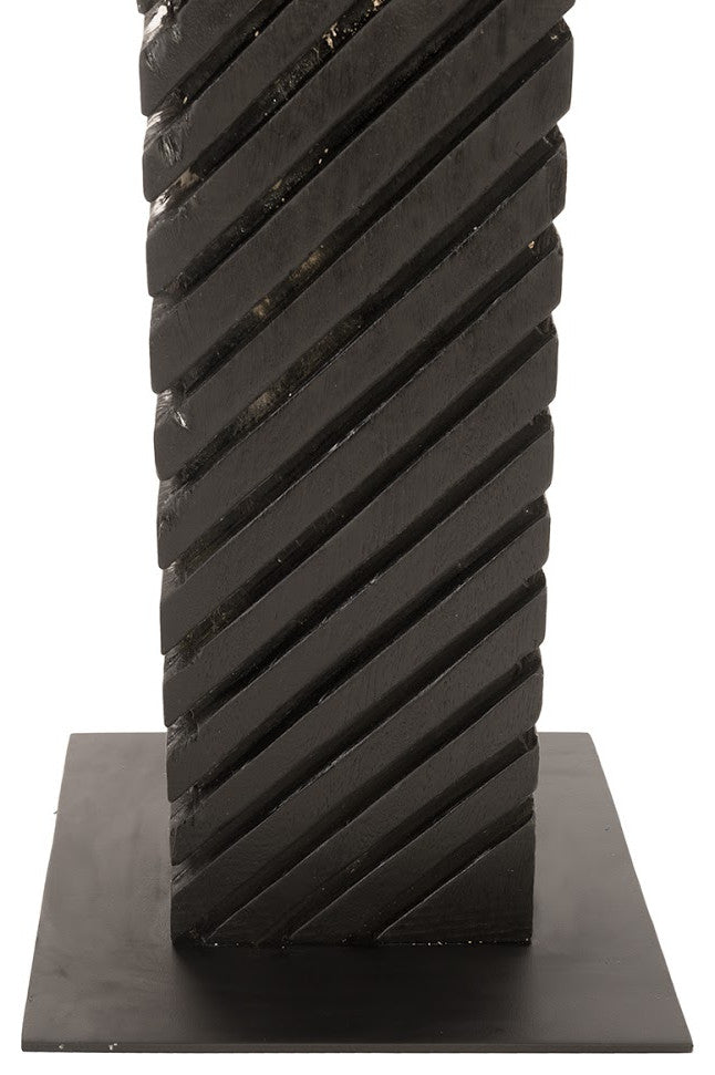Black Wood Abstract Sculpture, Assorted With Natural Characteristics