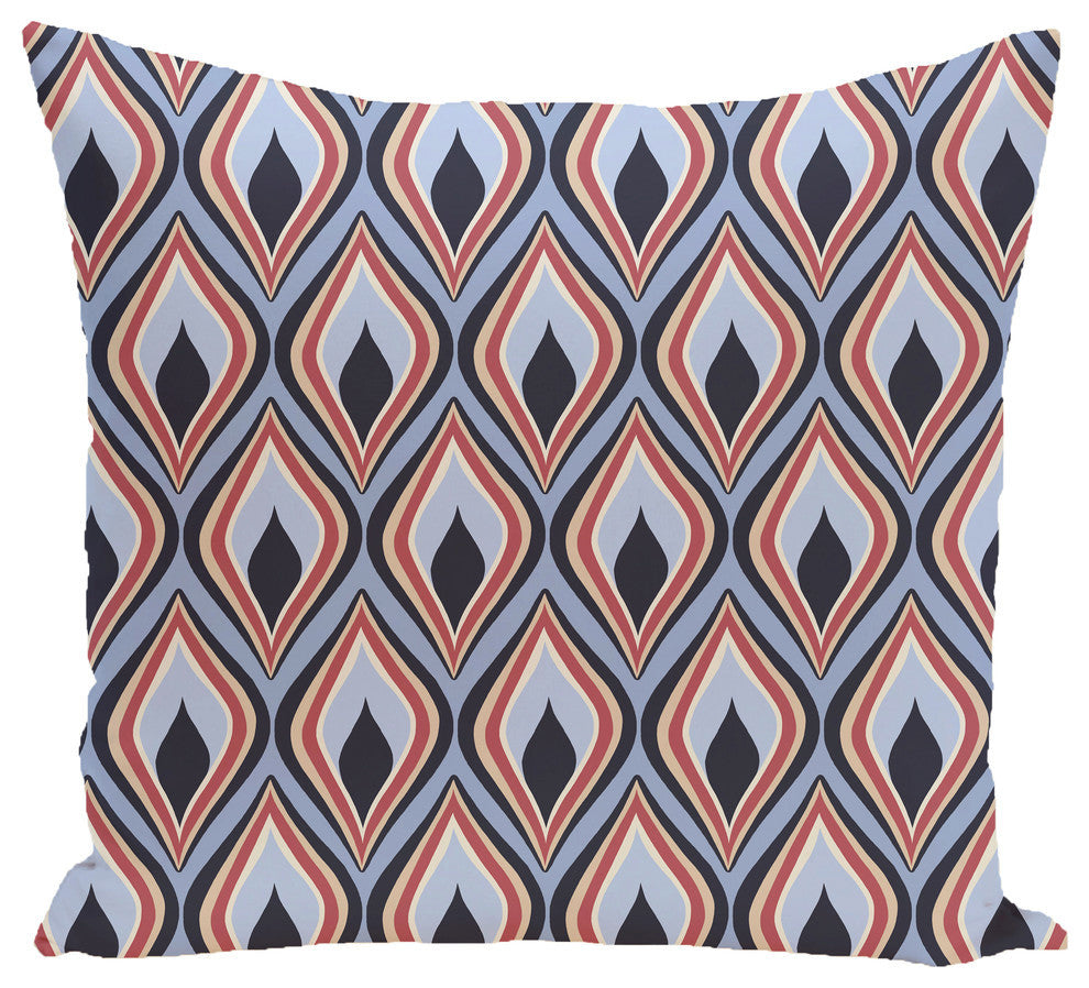 Candlelight Geometric Print Outdoor Pillow, Bewitching, 18"x18"