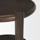 Romi Dark Brown Wood With Bottom Shelf Round Accent Table