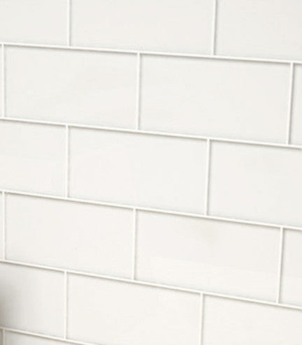 Glass Subway Tile, White, Sample Swatch