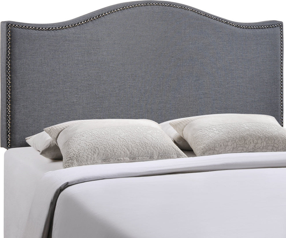 Curl Queen Nailhead Upholstered Headboard