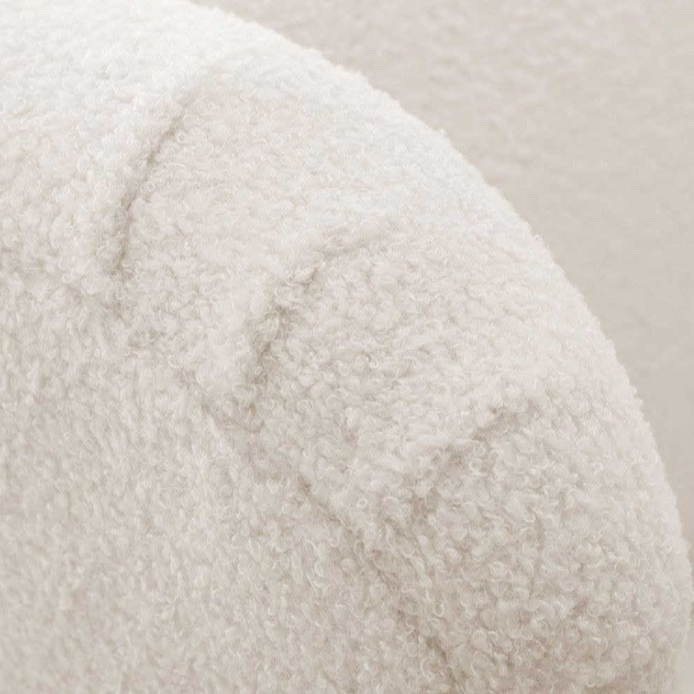 Vesper Boucle Accent Chair, Milky White