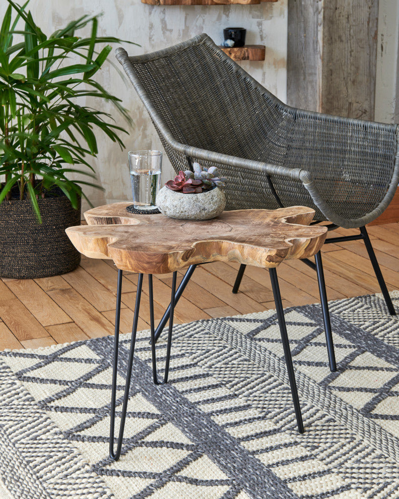 Kamala Gray Stained Rattan Lounge Chair