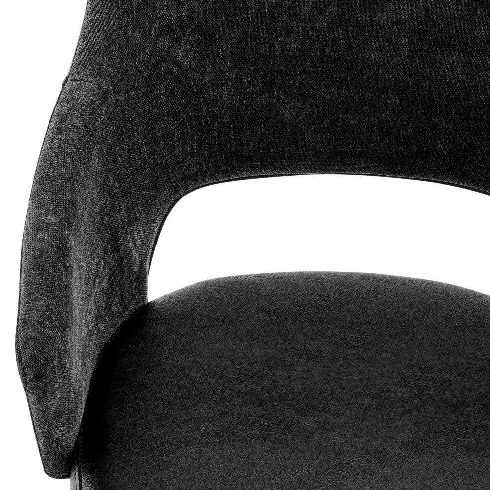 Darcie Office Chair, Black Fabric, Leatherette and Base