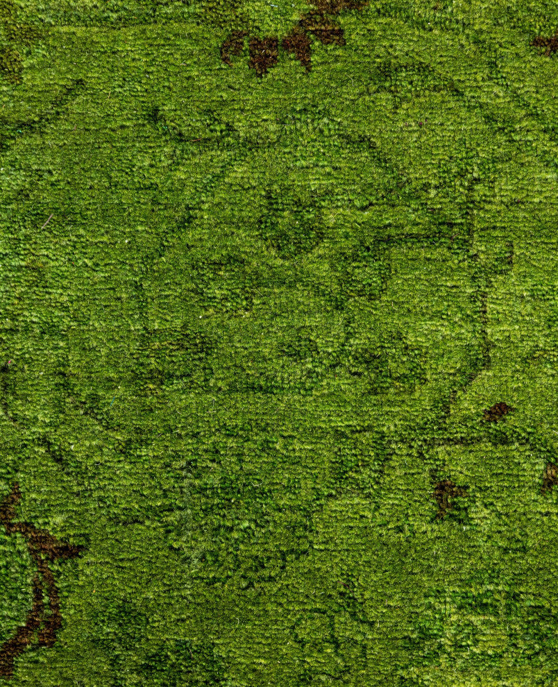Overdyed One-of-a-Kind Hand-Knotted Area Rug Green, 3' 2" x 5' 2"