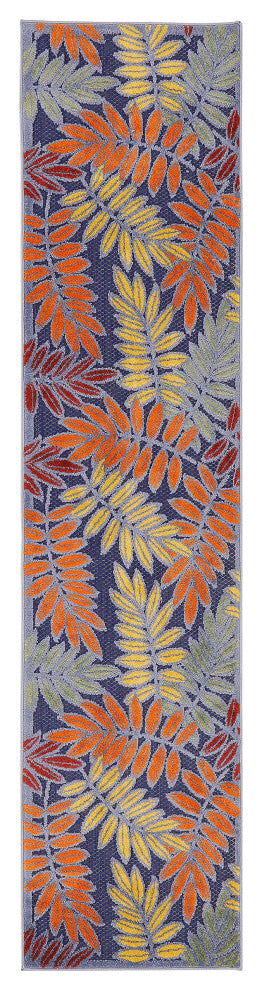Nourison Aloha 2' x 6' Navy Multicolor Outdoor Rug