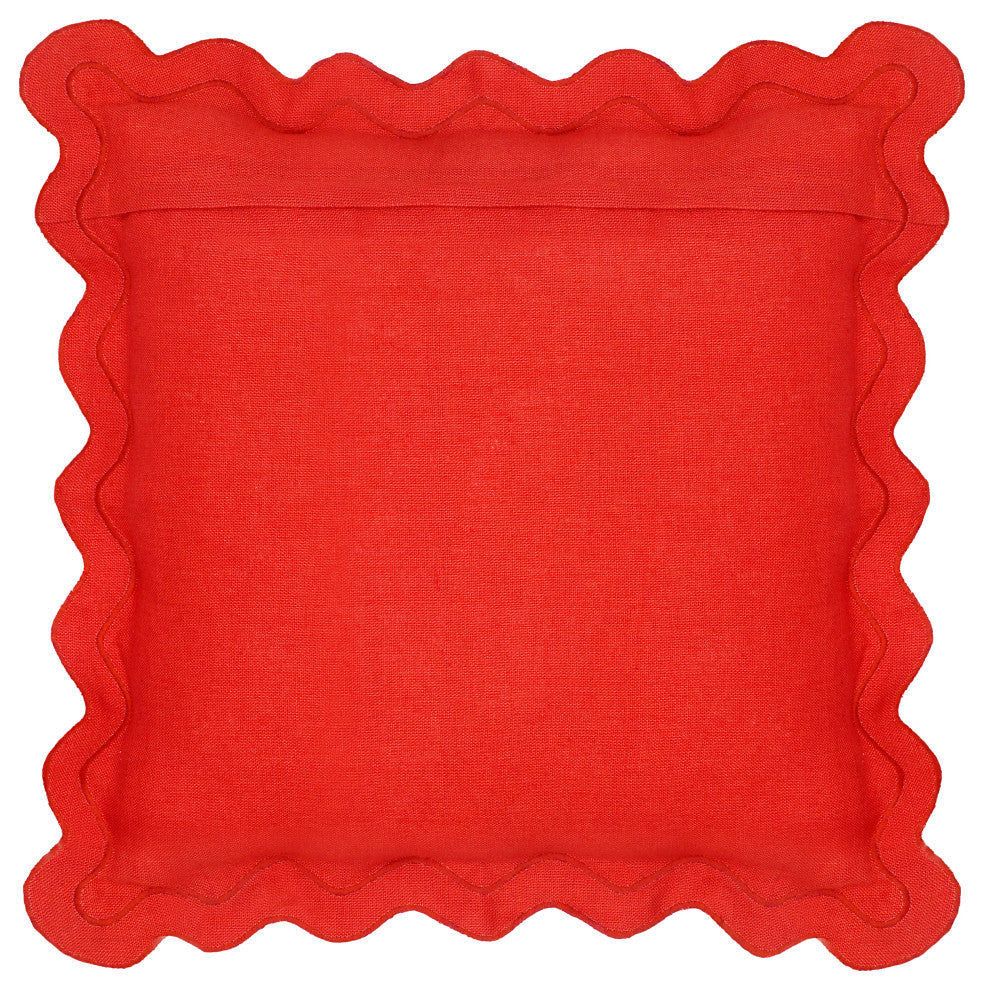 Scalloped Throw Pillow, Rust, Pink