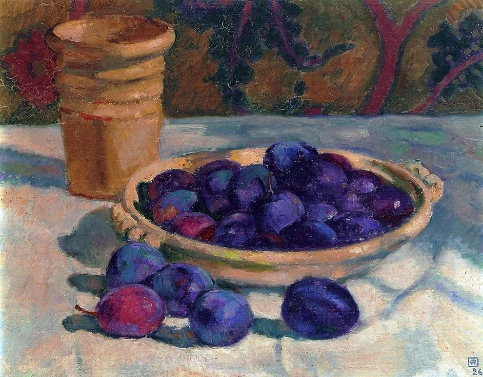 Theo Van Rysselberghe Still Life with Plums Premium Canvas Print