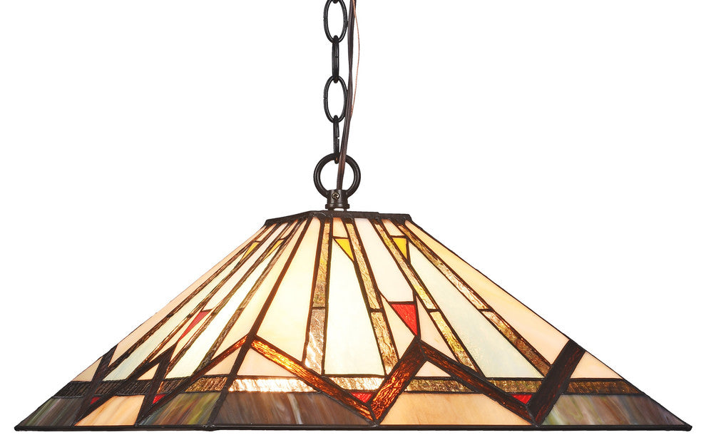 CHLOE-Lighting MANTON Mission 2-Light Blackish Bronze Ceiling Pendant, 16" Wide