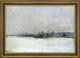 John Twachtman Winter Landscape With Barn Framed Premium Canvas Print, 18"x27"